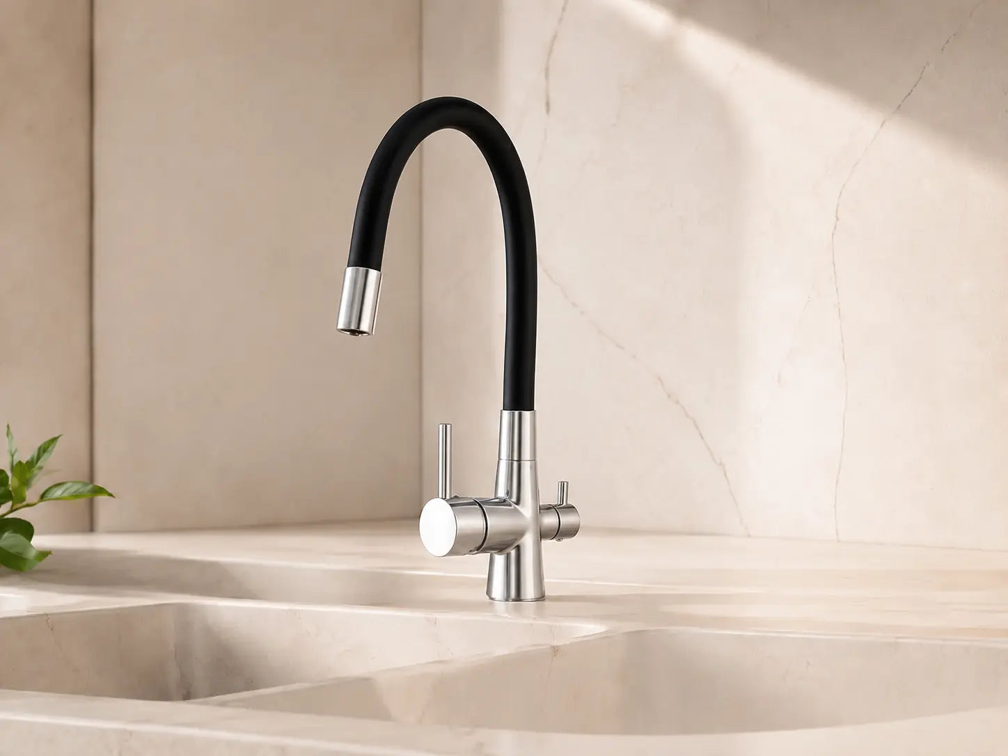 Bateria trójdrożna BlueTap w nowoczesnej kuchni